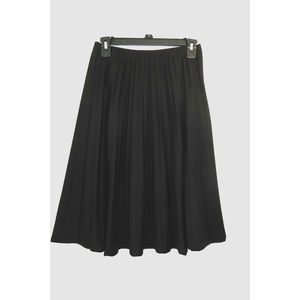 Black Pleated Skirt Size 9-10 Polyester Elastic Waist